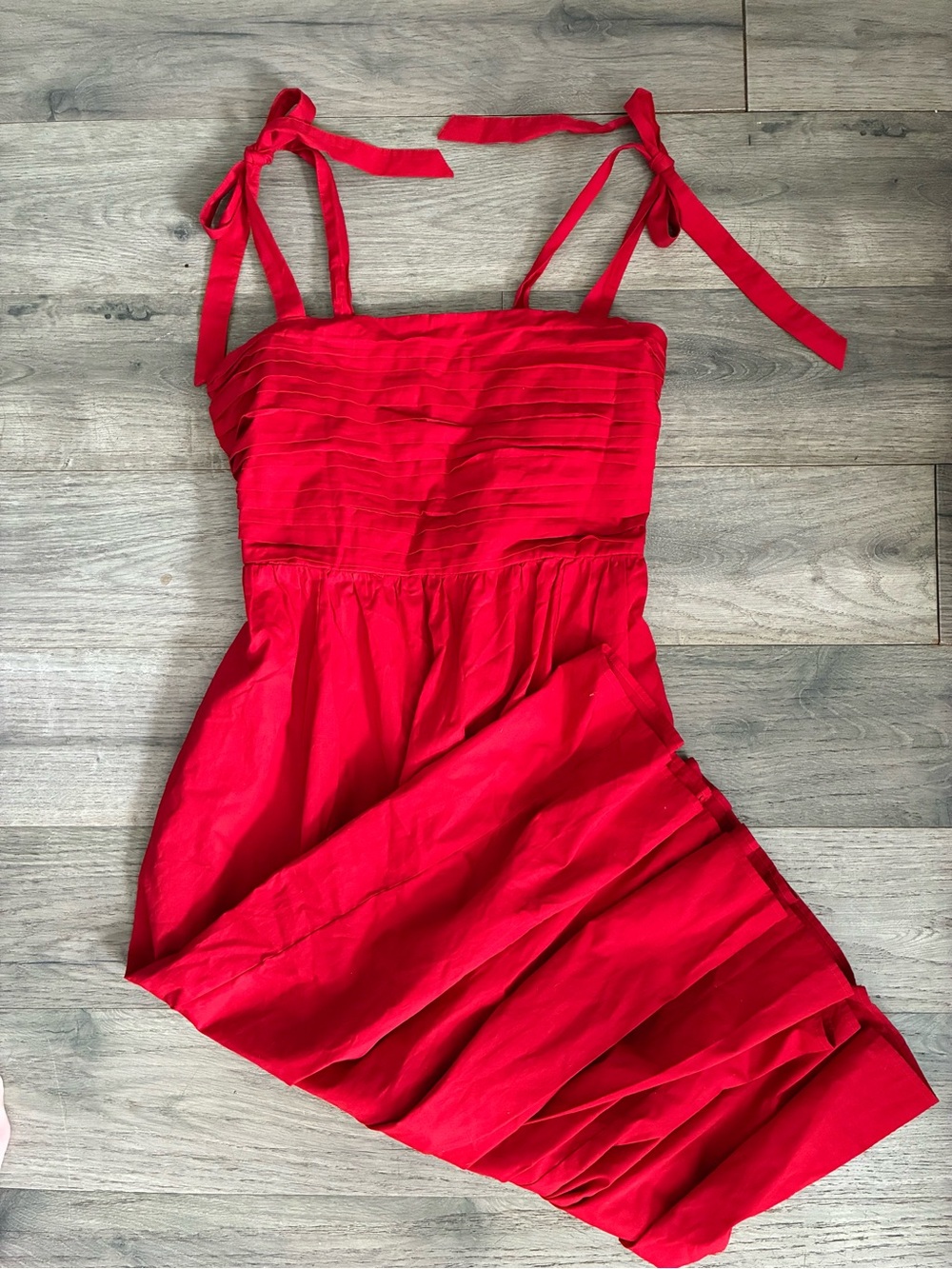 Abercrombie & Fitch Bright Red Tie-Shoulder Sundress